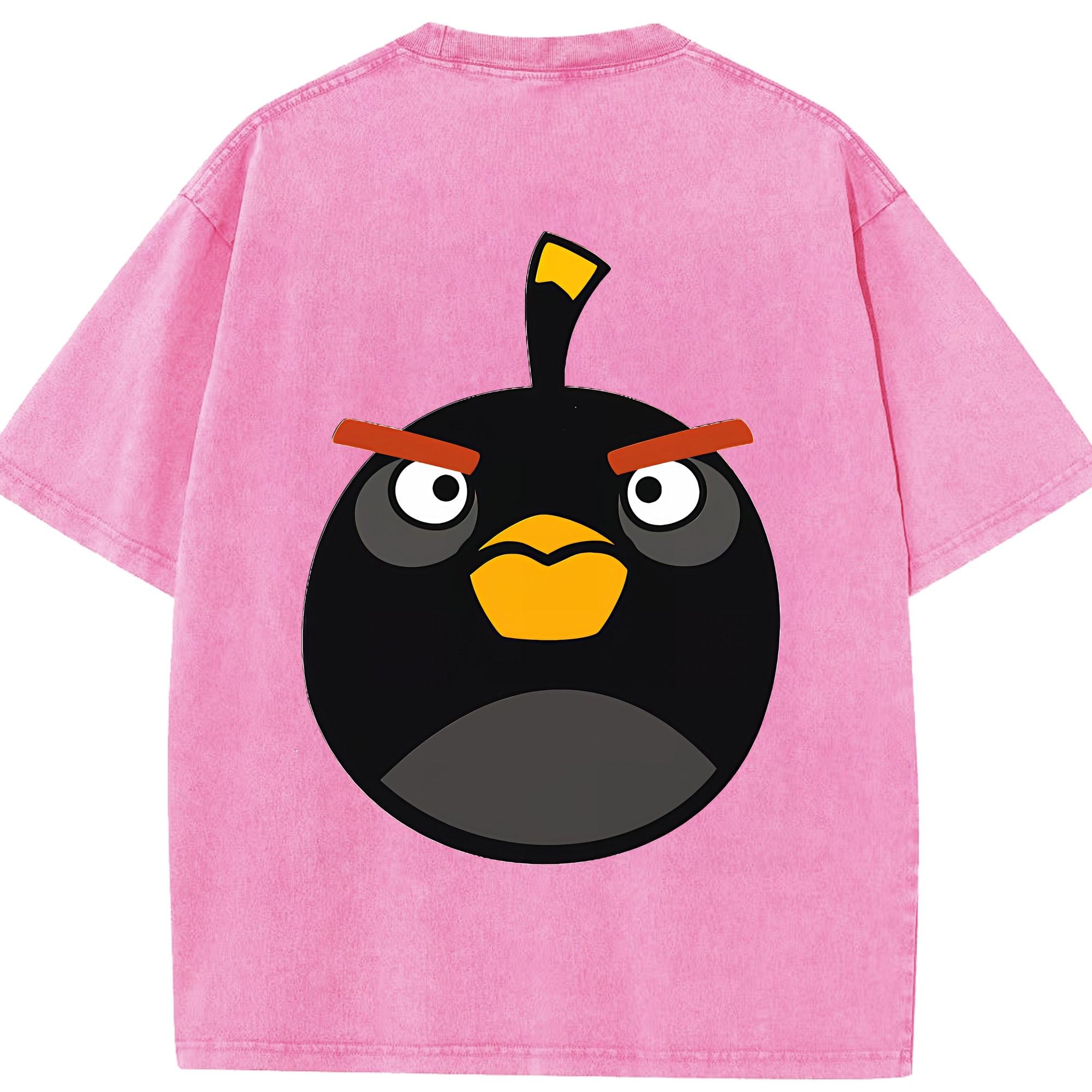 （画像用） Angry Birds アングリーバード 綿100% ヴィンテージ風 半袖Tシャツ（背面プリント）